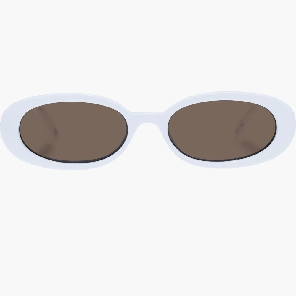 Le Specs Outta Love 51mm Oval Sunglasses White